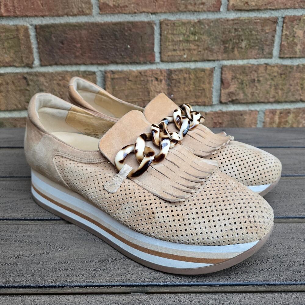 SoftWaves Cadie Platform Loafers EU41 US 11 Tan Suede Chain Flatform Sneakers - Picture 4 of 14